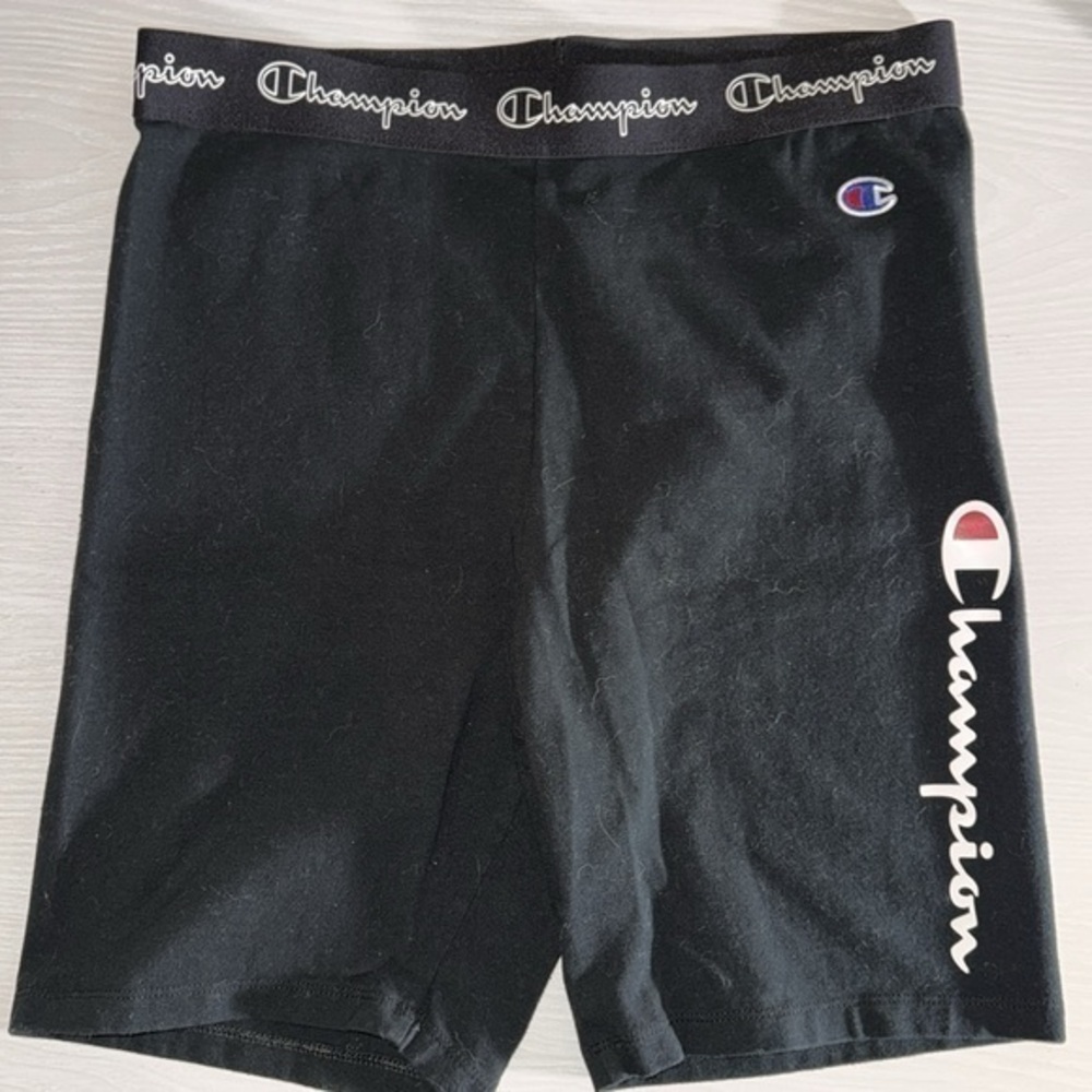 NWOT Champion Athleisure Classic Logo Black Legging Workout Bicycle Sport Shorts